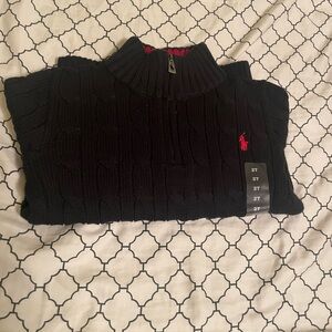 📦Sold📦Ralph Lauren Navy Cable Knit Sweater with Red Logo